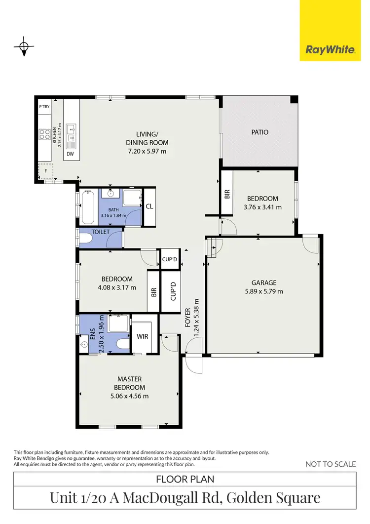 Floorplan of Homely townhouse listing, 1/20A Macdougall Road, Golden Square VIC 3555