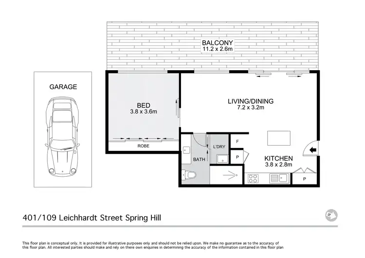Floorplan of Homely apartment listing, 401/109 Leichhardt Street, Spring Hill QLD 4000