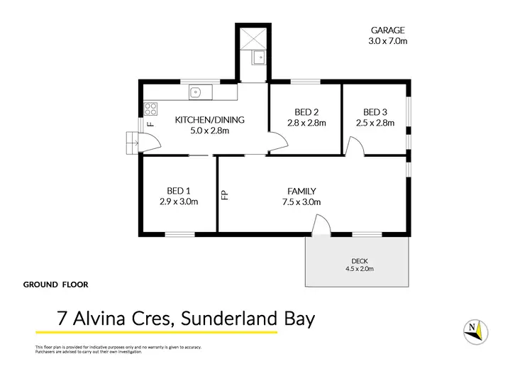 Floorplan of Homely house listing, 7 Alvina Crescent, Surf Beach VIC 3922