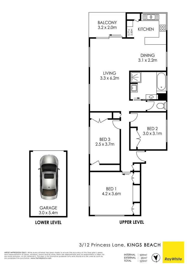 Floorplan of Homely unit listing, Unit 3/12 Princess Lane, Kings Beach QLD 4551