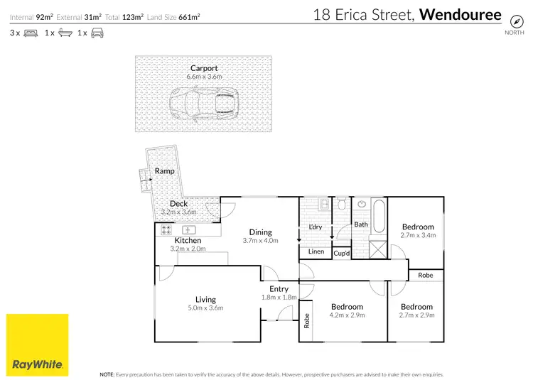 Floorplan of Homely house listing, 18 Erica Street, Wendouree VIC 3355