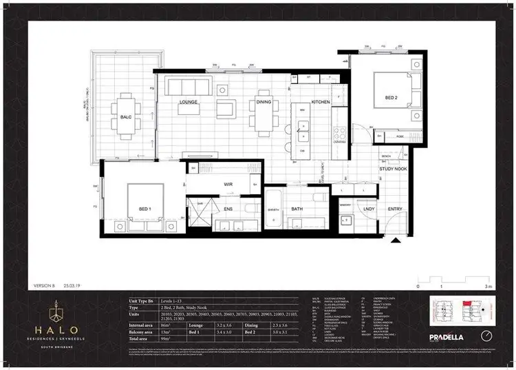 Floorplan of Homely apartment listing, 20503/33 Manning Street, South Brisbane QLD 4101
