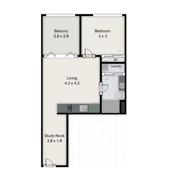 Floorplan of Homely apartment listing, 614/25 Connor Street, Fortitude Valley QLD 4006