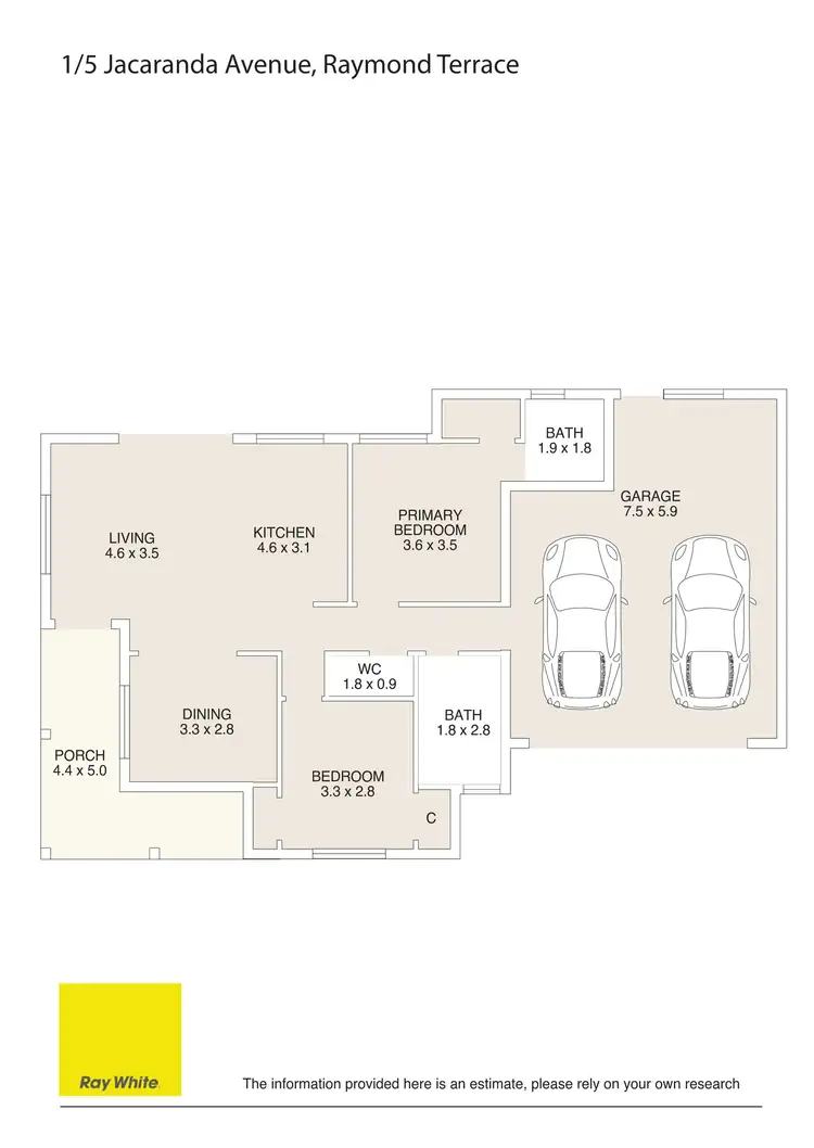 Floorplan of Homely unit listing, 1/5 Jacaranda Avenue, Raymond Terrace NSW 2324