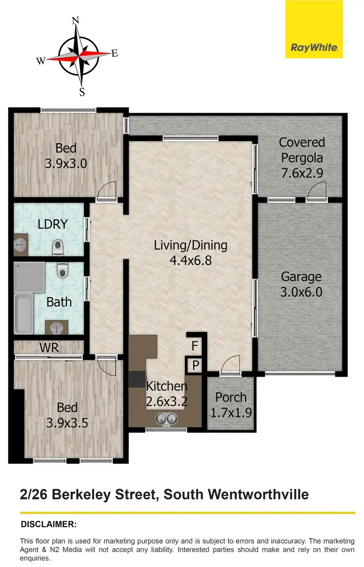Floorplan of Homely townhouse listing, 2/26 Berkeley Street, South Wentworthville NSW 2145