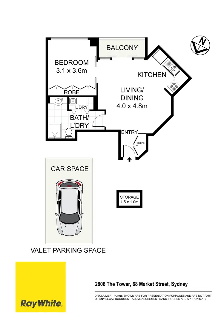 Floorplan of Homely apartment listing, 2806/68 Market Street, Sydney NSW 2000