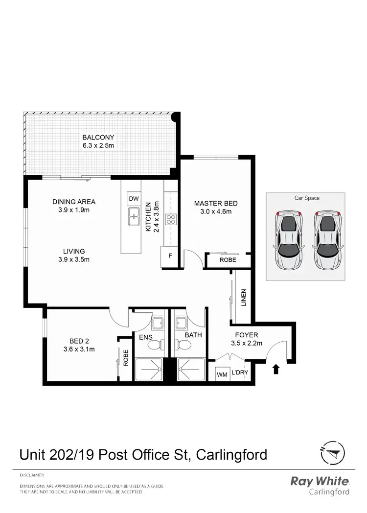 Floorplan of Homely apartment listing, 202/19 Post Office Street, Carlingford NSW 2118