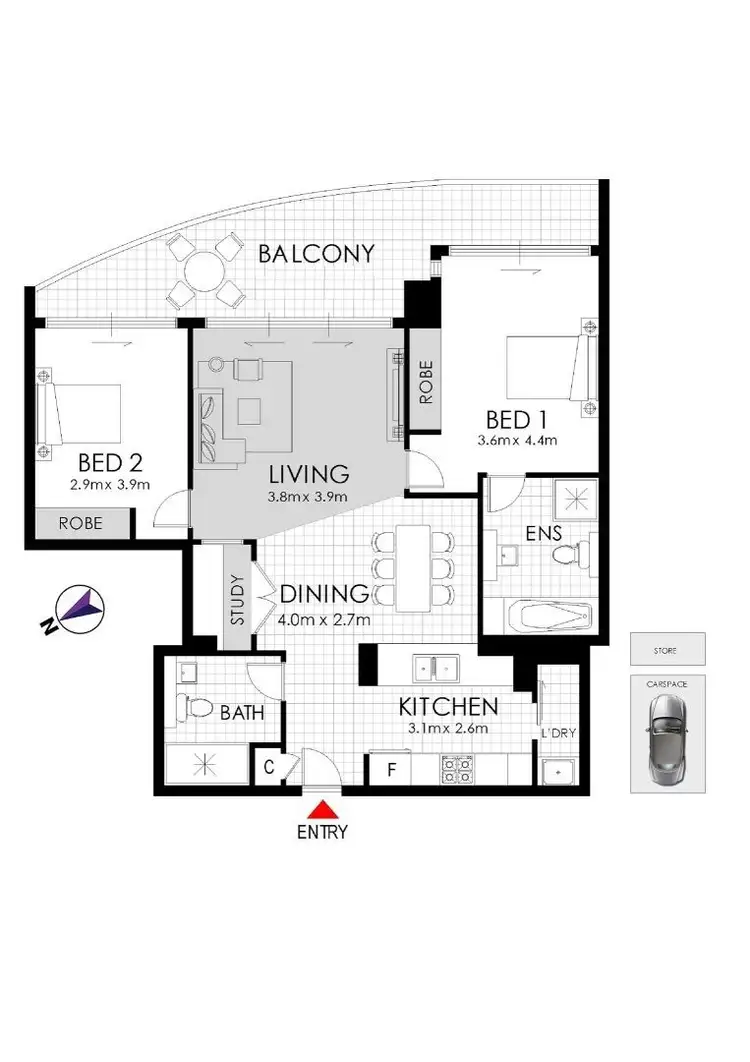 Floorplan of Homely apartment listing, 703/87 Shoreline Drive, Rhodes NSW 2138