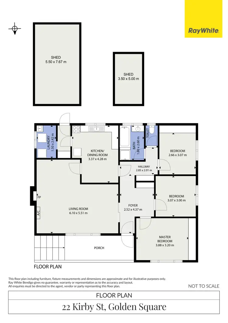 Floorplan of Homely house listing, 22 Kirby Street, Golden Square VIC 3555