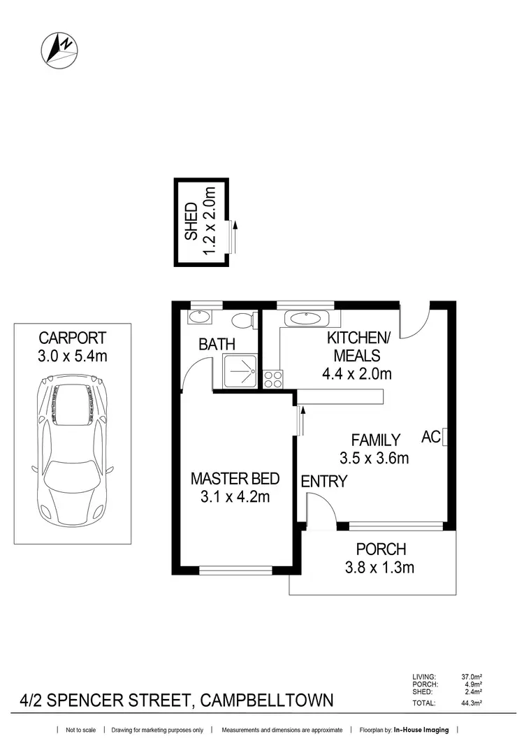 Floorplan of Homely unit listing, 4/2 Spencer Street, Campbelltown SA 5074