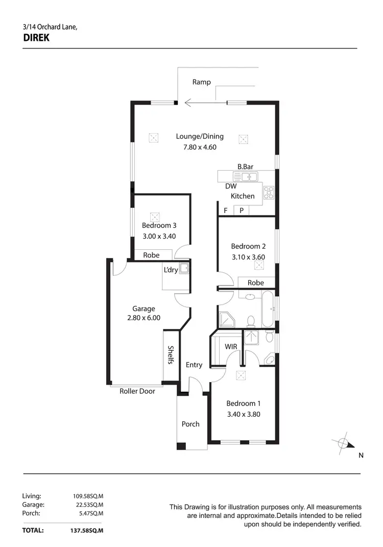 Floorplan of Homely villa listing, 3/14 Orchard Lane, Direk SA 5110