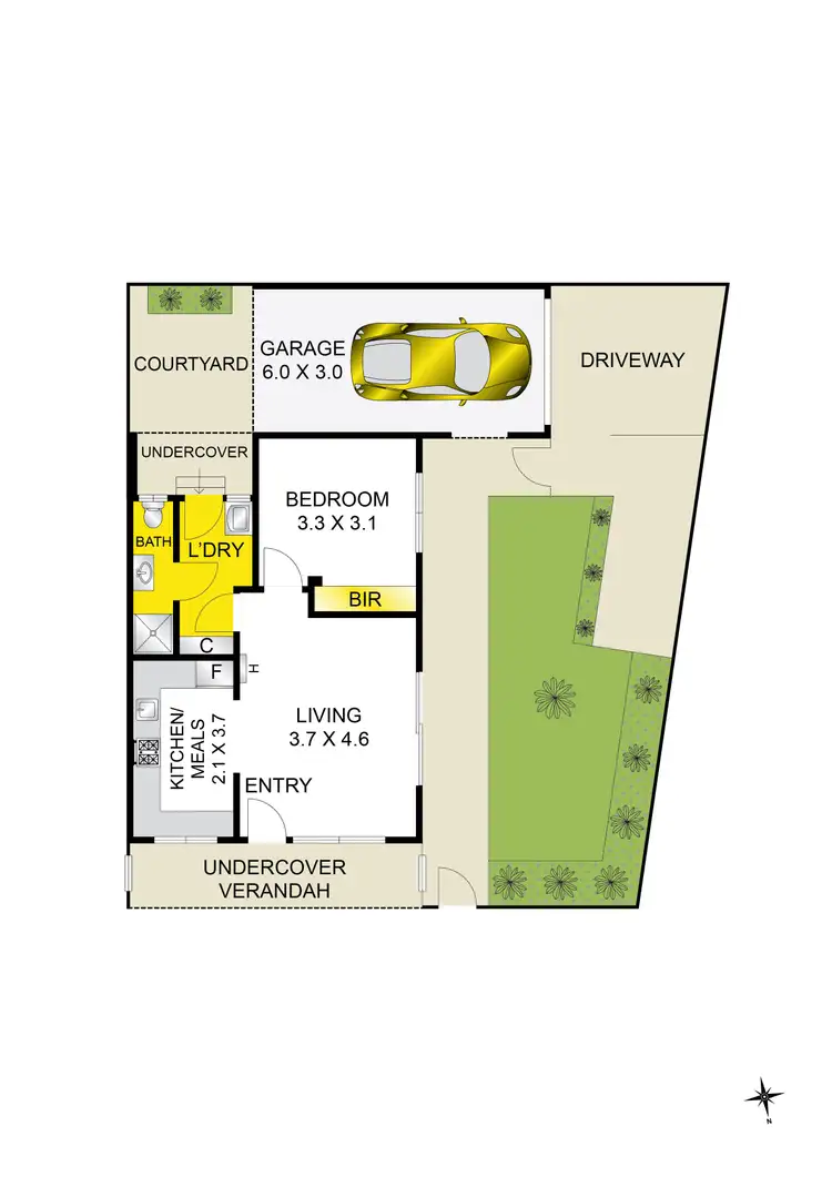 Floorplan of Homely unit listing, 1/8 Heytesbury Street, Herne Hill VIC 3218