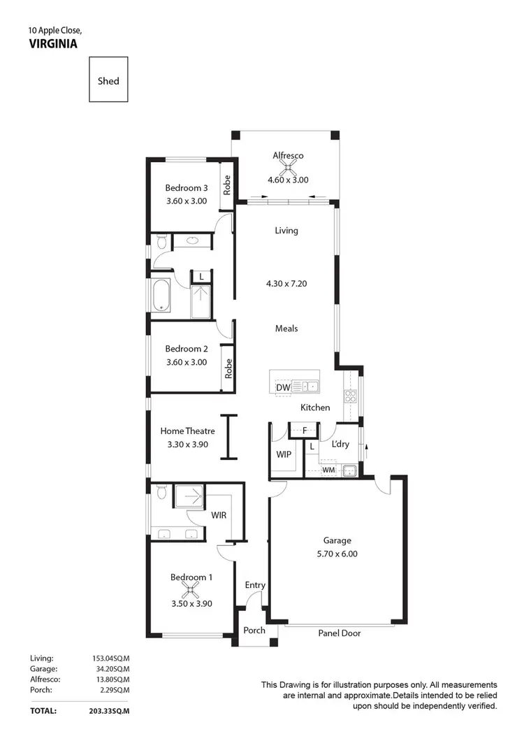 Floorplan of Homely house listing, 10 Apple Close, Virginia SA 5120