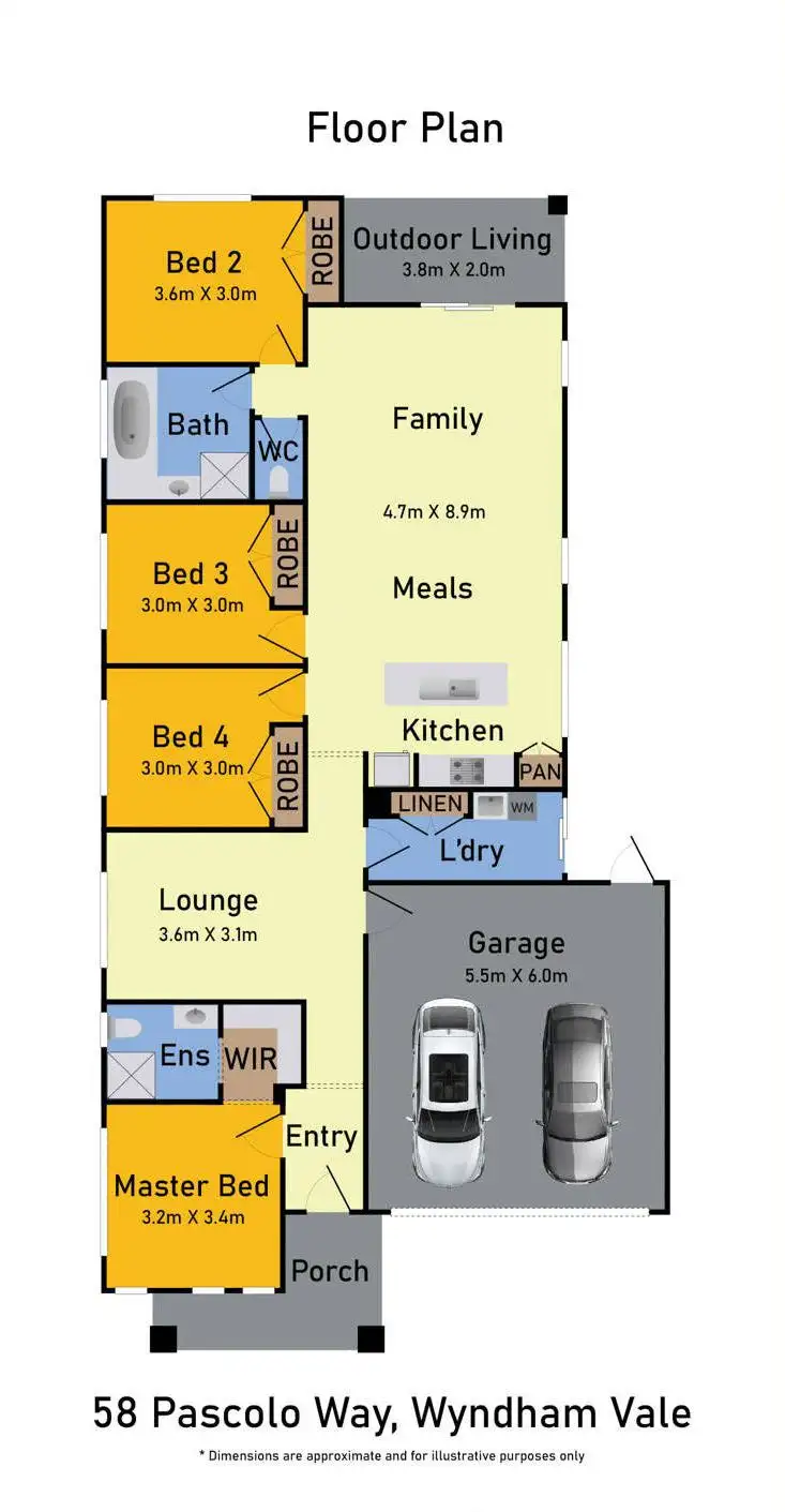 Floorplan of Homely house listing, 58 Pascolo Way, Wyndham Vale VIC 3024