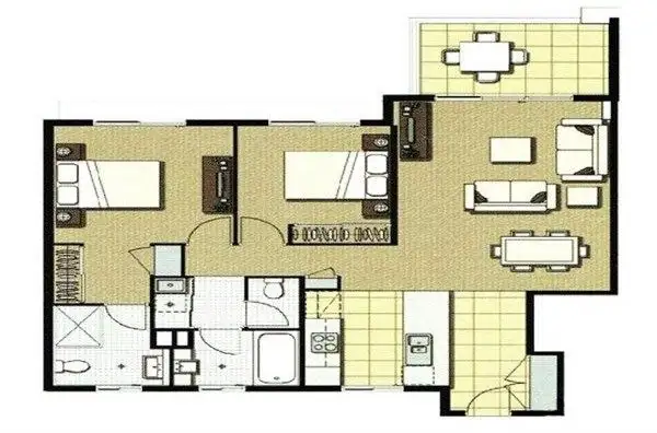 Floorplan of Homely unit listing, 223/64 Sickle Avenue, Hope Island QLD 4212