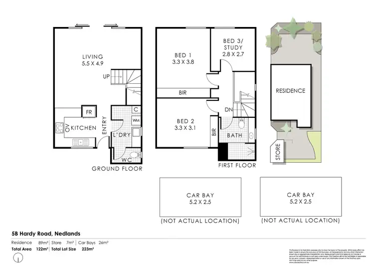 Floorplan of Homely townhouse listing, 5B Hardy Road, Nedlands WA 6009