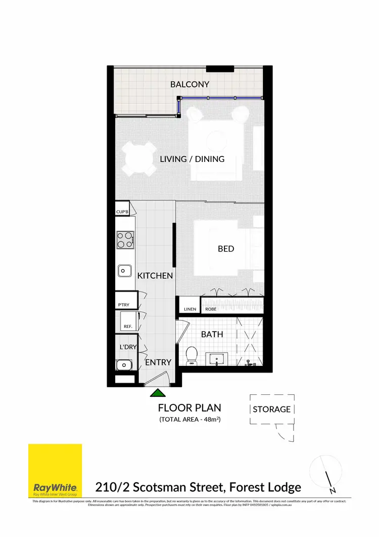 Floorplan of Homely studio listing, 210/2 Scotsman Street, Forest Lodge NSW 2037