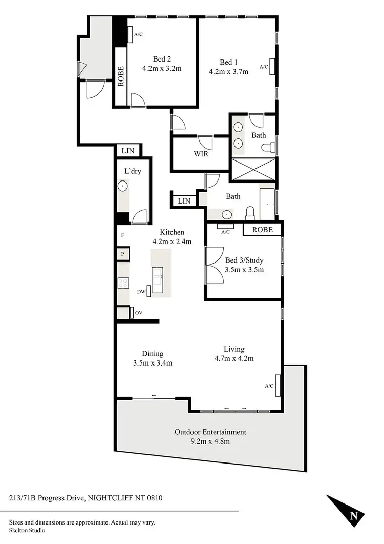 Floorplan of Homely apartment listing, 213/71B Progress Drive, Nightcliff NT 810