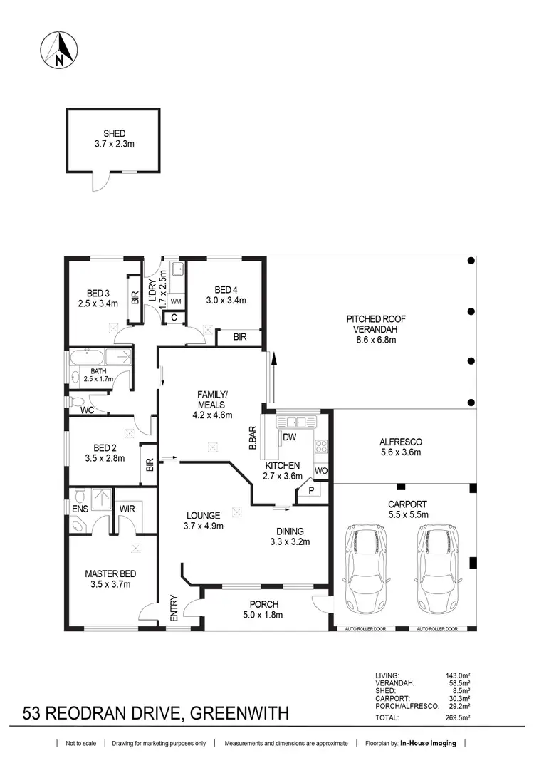 Floorplan of Homely house listing, 53 Reordan Drive, Greenwith SA 5125