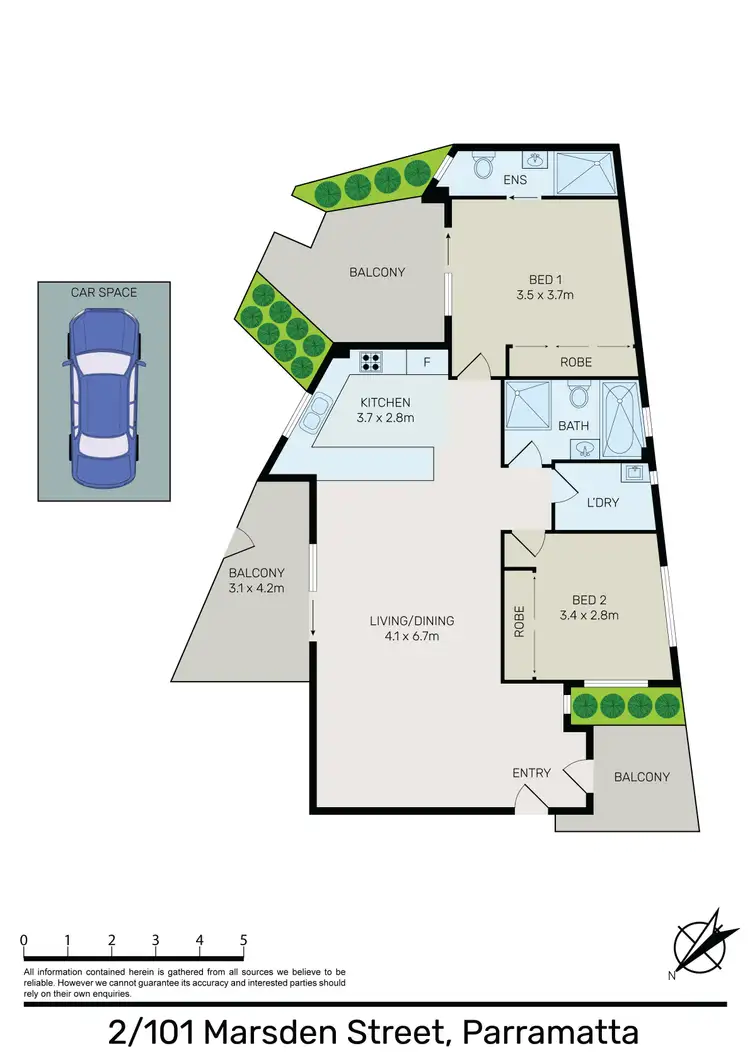 Floorplan of Homely apartment listing, 2/101 Marsden Street, Parramatta NSW 2150