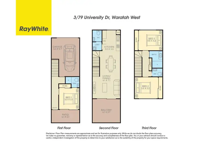 Floorplan of Homely townhouse listing, 3/79 University Drive, Waratah West NSW 2298