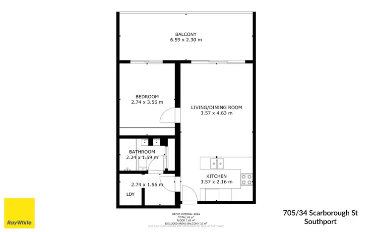 Floorplan of Homely apartment listing, 705/34 Scarborough Street, Southport QLD 4215