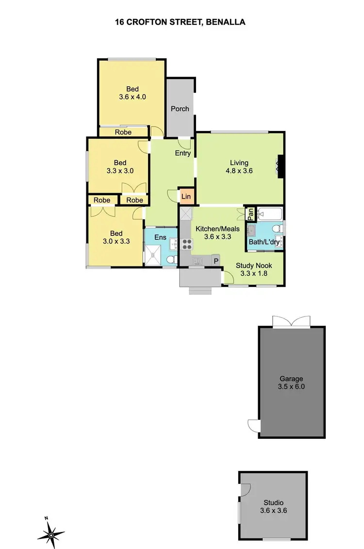 Floorplan of Homely house listing, 16 Crofton Street, Benalla VIC 3672