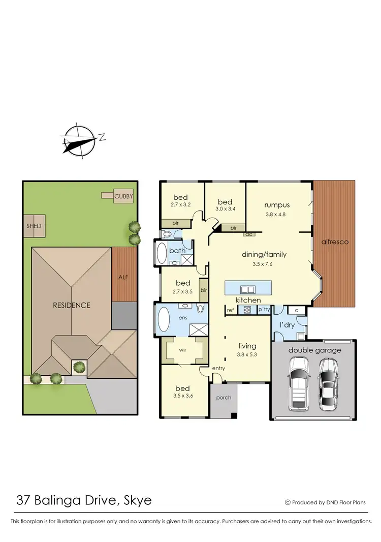 Floorplan of Homely house listing, 37 Balinga Drive, Skye VIC 3977