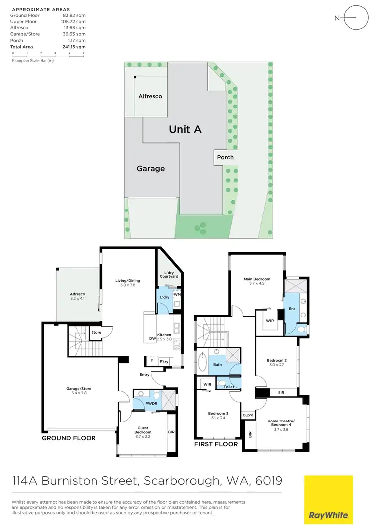 Floorplan of Homely townhouse listing, 114A Burniston Street, Scarborough WA 6019