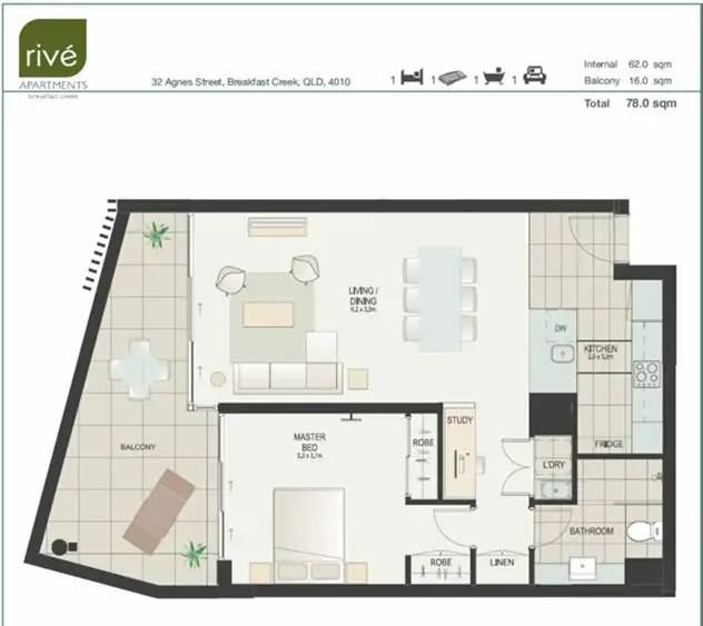 Floorplan of Homely apartment listing, 87/32 Agnes Street, Albion QLD 4010
