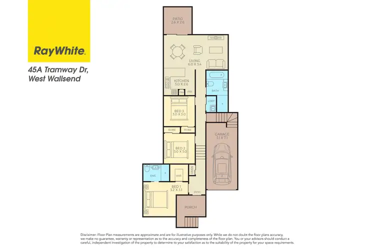 Floorplan of Homely semi-detached listing, 45A Tramway Drive, West Wallsend NSW 2286
