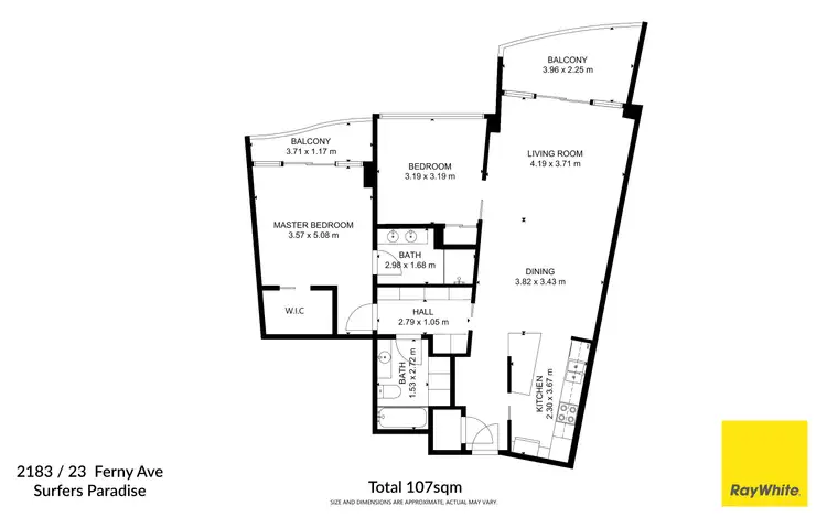 Floorplan of Homely apartment listing, 2183/23 Ferny Avenue, Surfers Paradise QLD 4217