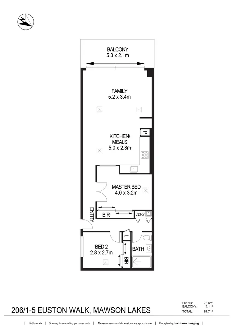 Floorplan of Homely apartment listing, 206/1-5 Euston Walk, Mawson Lakes SA 5095