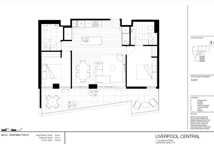 Floorplan of Homely apartment listing, 307/25 Bigge Street, Liverpool NSW 2170