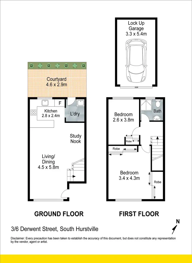 Floorplan of Homely townhouse listing, 3/6 Derwent Street, South Hurstville NSW 2221