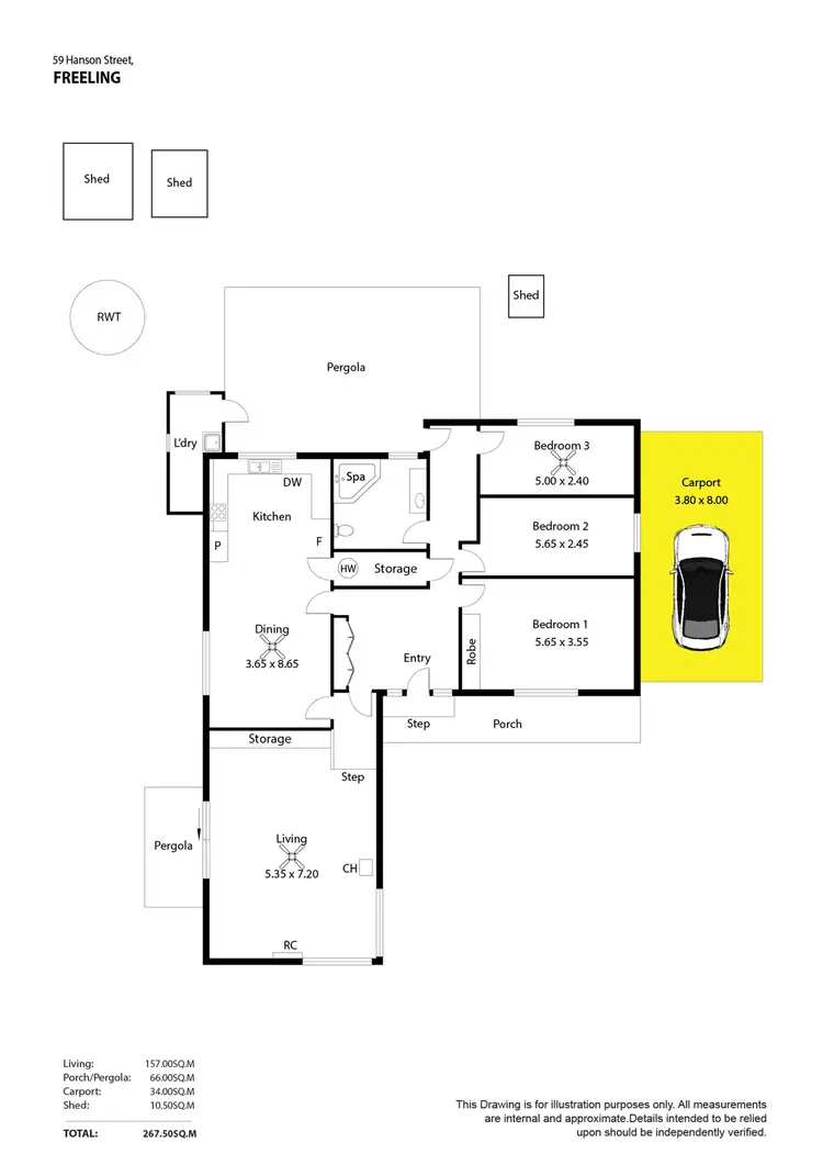 Floorplan of Homely house listing, 59 Hanson Street, Freeling SA 5372