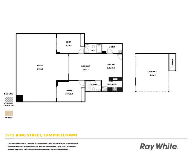 Floorplan of Homely unit listing, 3/12-14 King Street, Campbelltown NSW 2560