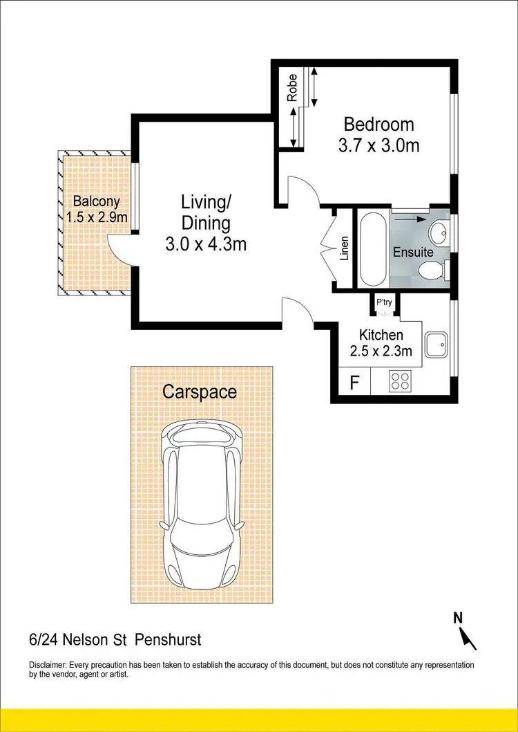 Floorplan of Homely unit listing, 6/24 Nelson Street, Penshurst NSW 2222