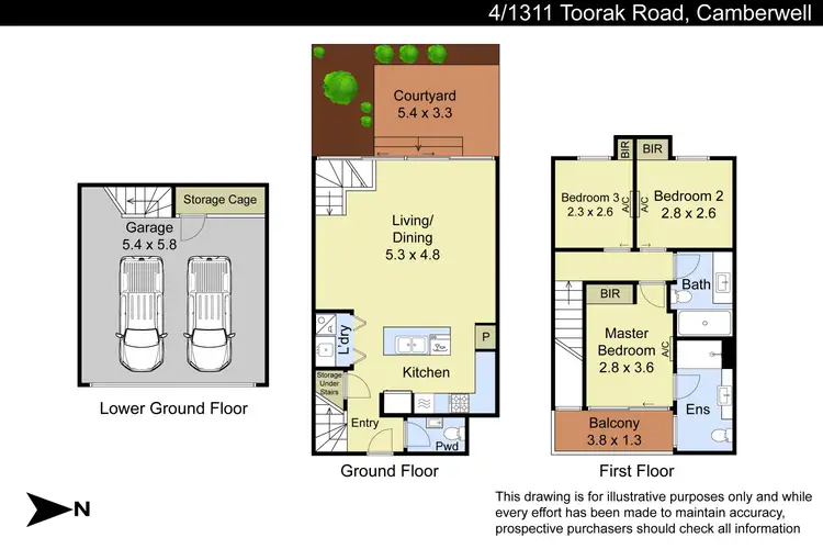 Floorplan of Homely townhouse listing, 4/1311 Toorak Road, Camberwell VIC 3124