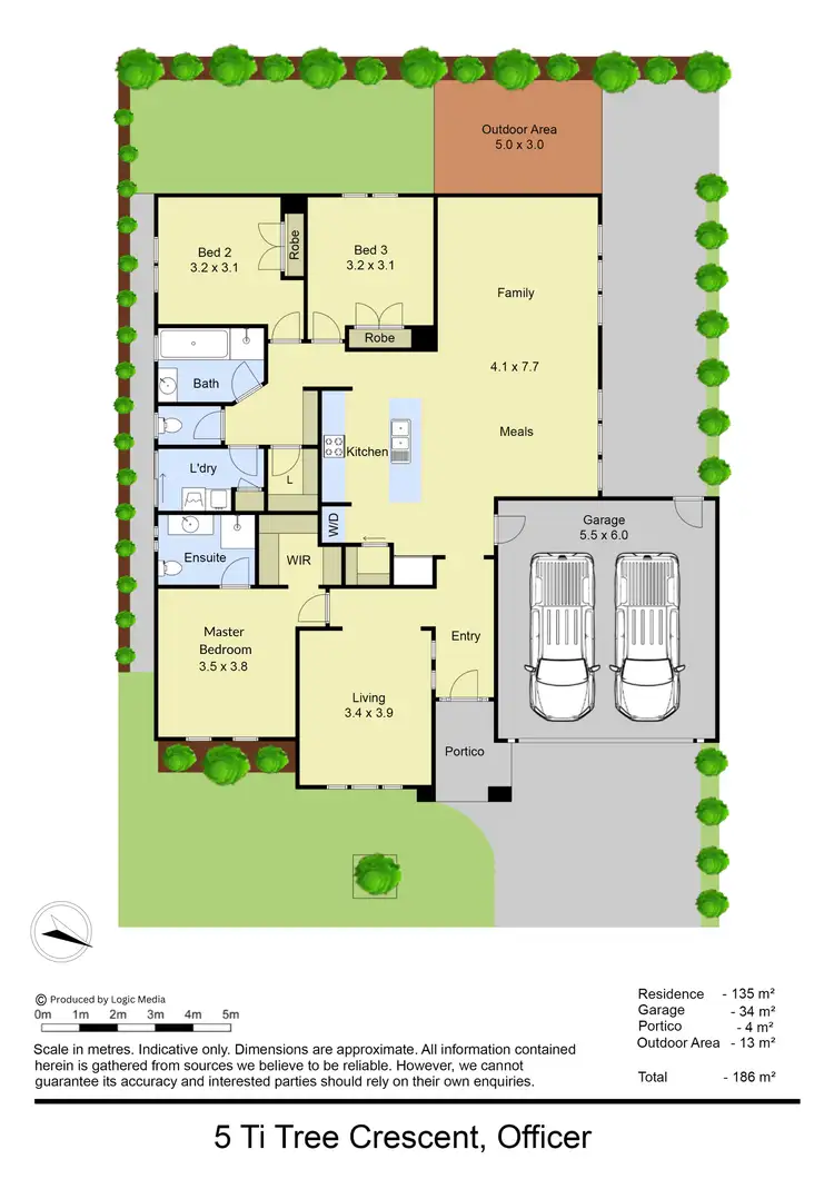 Floorplan of Homely house listing, 5 Ti Tree Crescent, Officer VIC 3809