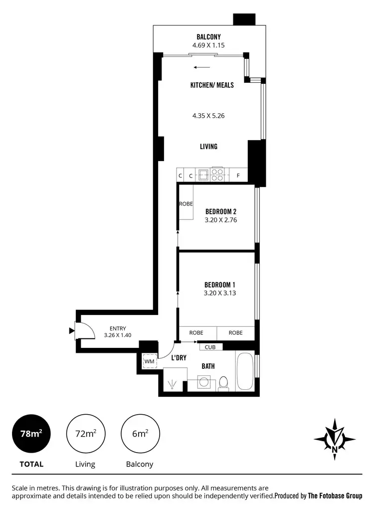 Floorplan of Homely apartment listing, 511/104 North Terrace, Adelaide SA 5000