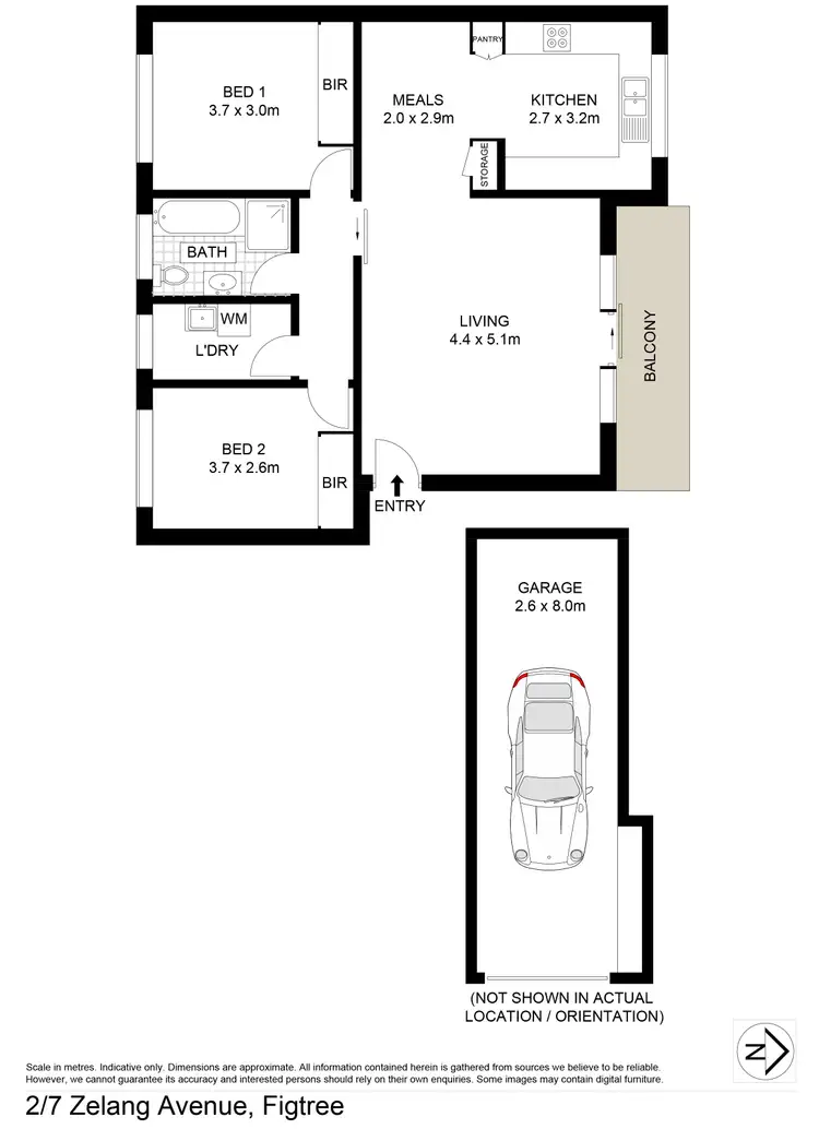 Floorplan of Homely unit listing, 2/7 Zelang Avenue, Figtree NSW 2525