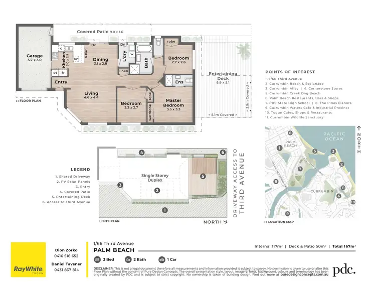 Floorplan of Homely semi-detached listing, 1/66 Third Avenue, Palm Beach QLD 4221