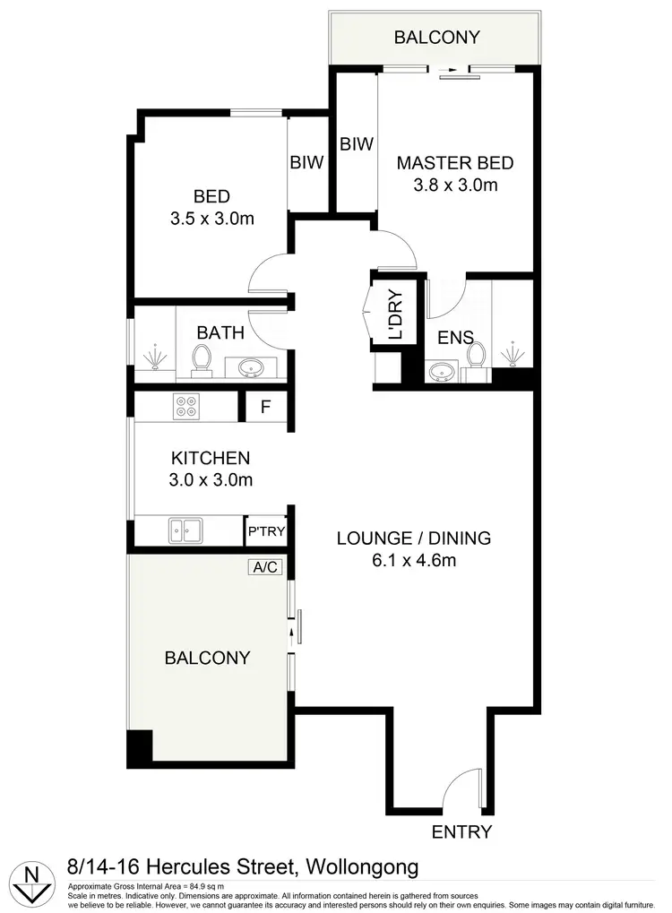 Floorplan of Homely apartment listing, 8/14-16 Hercules Street, Wollongong NSW 2500