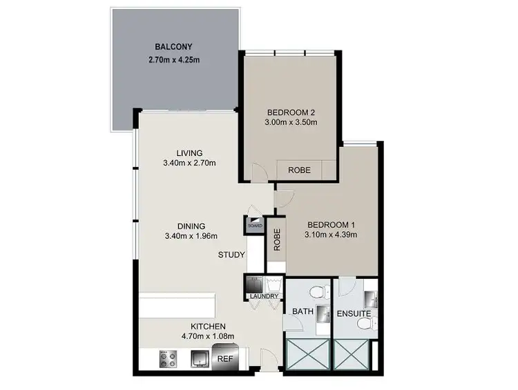 Floorplan of Homely apartment listing, 712/8 Jeays Street, Bowen Hills QLD 4006