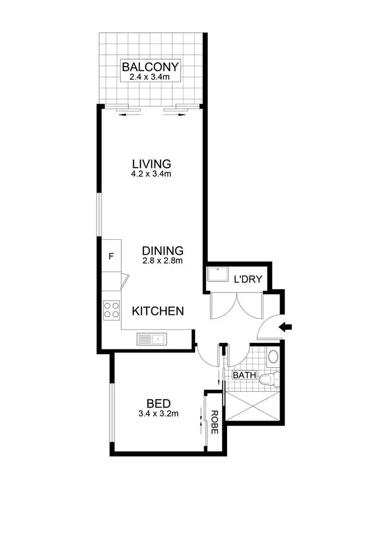 Floorplan of Homely apartment listing, 1401/365 St Pauls Terrace, Fortitude Valley QLD 4006