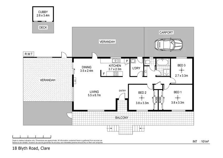 Floorplan of Homely house listing, 18 Blyth Road, Clare SA 5453