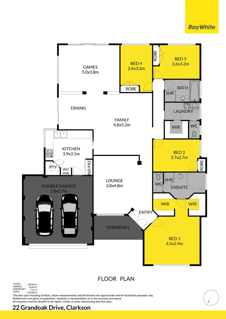 Floorplan of Homely house listing, 22 Grandoak Drive, Clarkson WA 6030