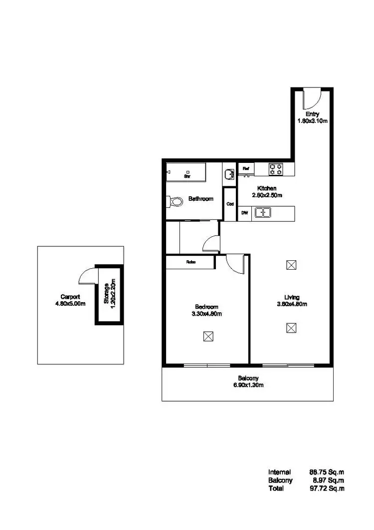 Floorplan of Homely house listing, 305/23 Warner Avenue, Findon SA 5023