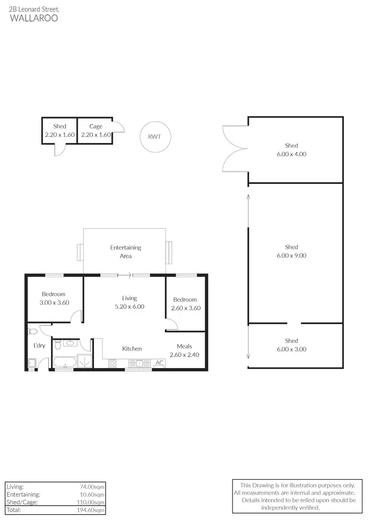 Floorplan of Homely house listing, 2B Leonard Street, Wallaroo SA 5556